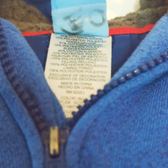 Disney Mickey Mouse Varsity Hoodie Jacket Blue & Gray Zip-Up Boys Size 7/8 - Picture 4 of 9